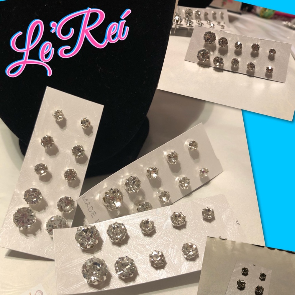 Cubic zirconia stainless steel stud earrings